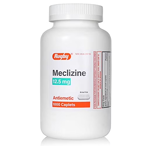 Meclizine HCl 12.5 mg Tablets 1000 count Pasteur Pharmacy