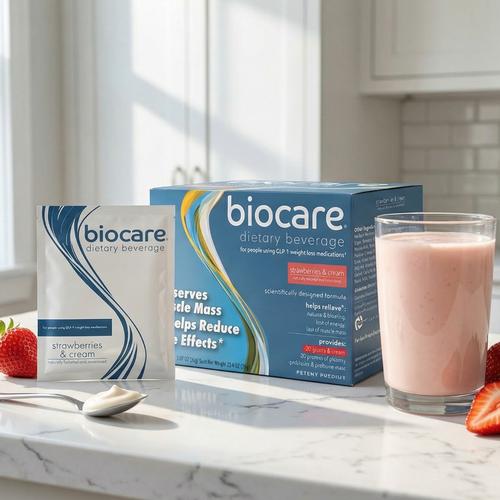 30G Protein Strawberries & Cream Biocare Dietary Beverage (14-Servings) Biocare