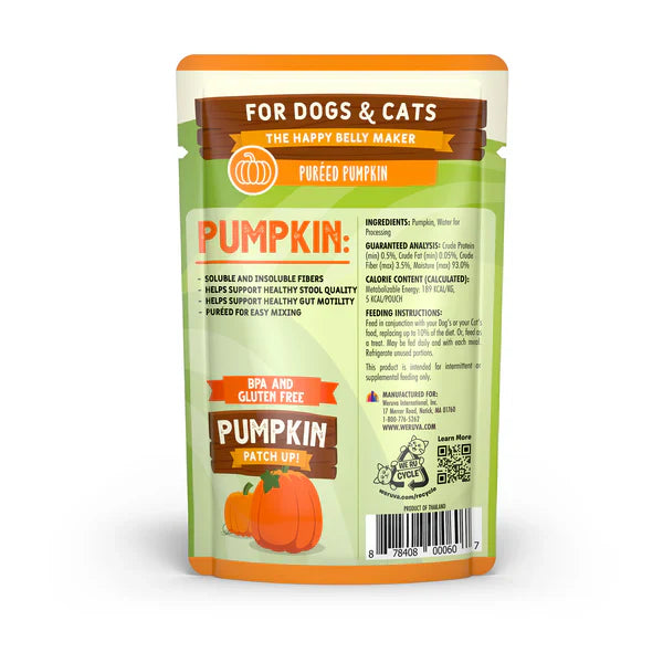 Weruva Pumpkin Patch Up! Pureed Pumpkin Dog & Cat Wet Pouch (2.8oz) The Family Pet