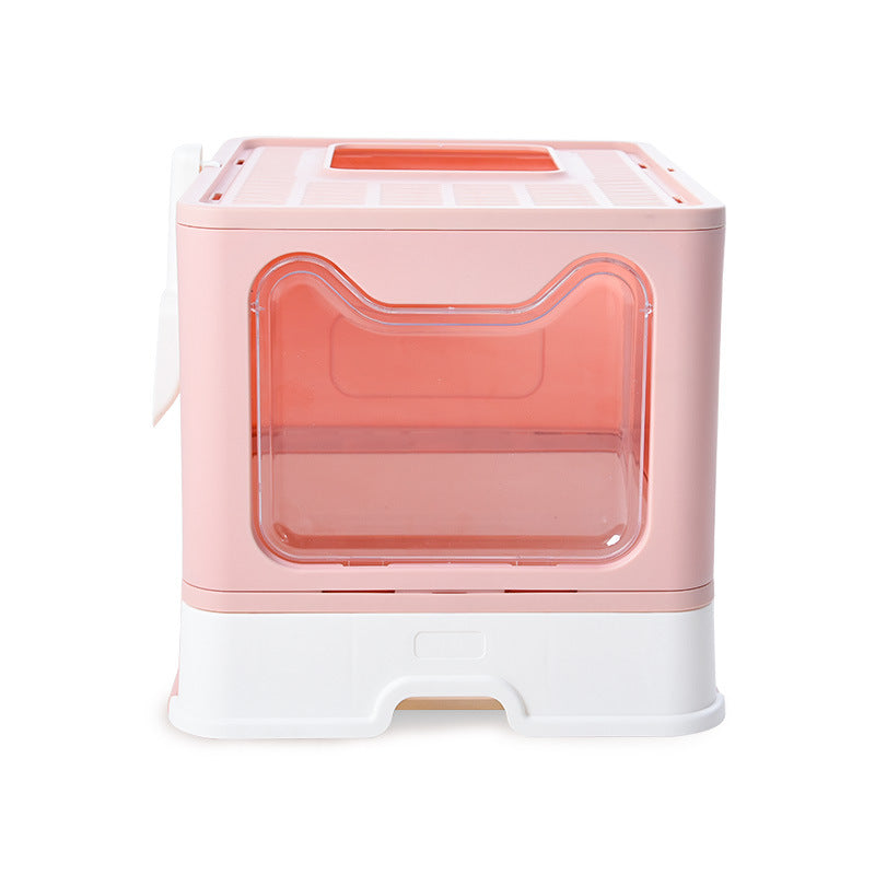 Top-Entry Cat Litter Box Folding Cat Litter Box Independent Packaging Small Volume Fully Enclosed Forward Top-Out Drawer Cat Toilet