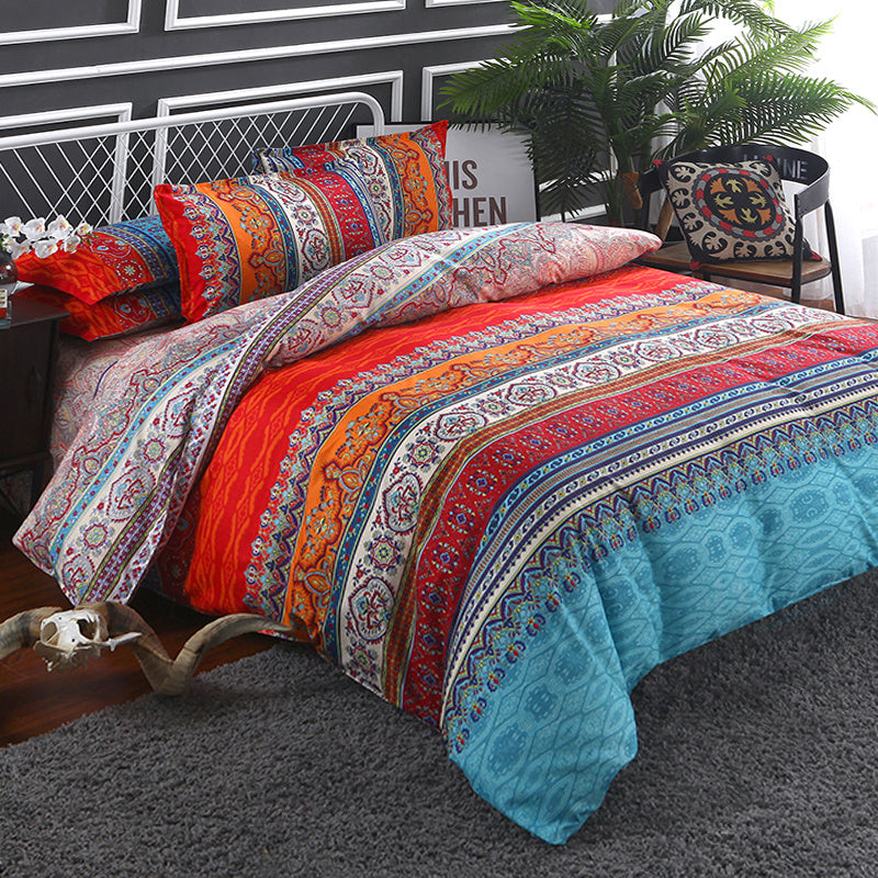 Boho Duvet Cover Set With Matching Pillowcase, Modern Bedding Set