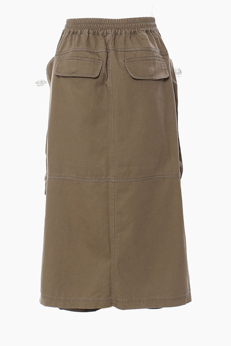 Zip Up Midi Skirt with Cargo Pockets