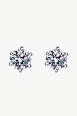 2 Carat Inlaid Moissanite Stud Earrings