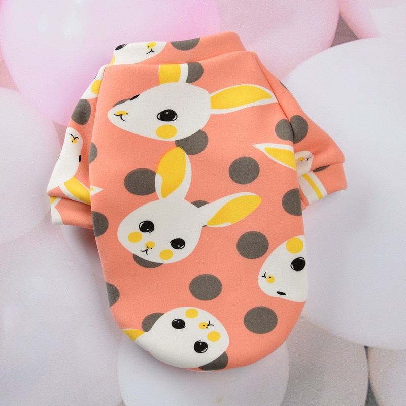 Pet Dog Costume Cute Animal Printed Pet Coat Cotton Soft Pullover Dog Shirt Jacket Sweatshirt Cat Sweater Pets Clothing Outfit