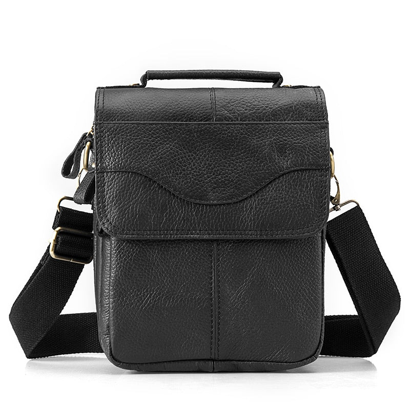 Quality Original Leather Male Casual Shoulder Messenger bag Cowhide Fashion Cross-body Bag 8" Pad Tote Mochila Satchel bag 144