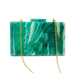 Acrylic Box Evening Handbag Women Luxury Designer Small Stone Pattern Green Dinner Clutch Purse Female Party Shoulder Bag Wallet