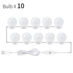 CanLing USB LED 12V Vanity Mirror Makeup Lamp 10  Bulbs Kit For Dressing Table Stepless Light 8W