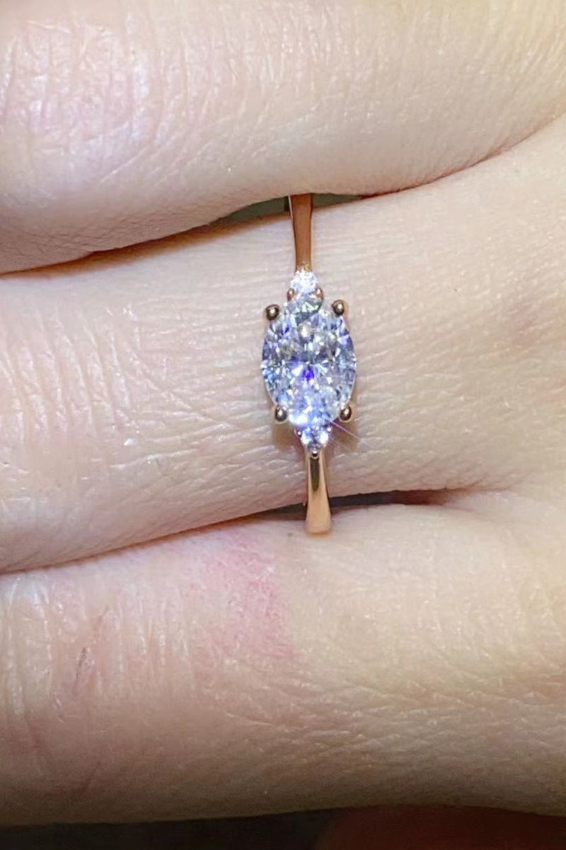 18K Rose Gold-Plated 1 Carat Moissanite Solitaire Ring