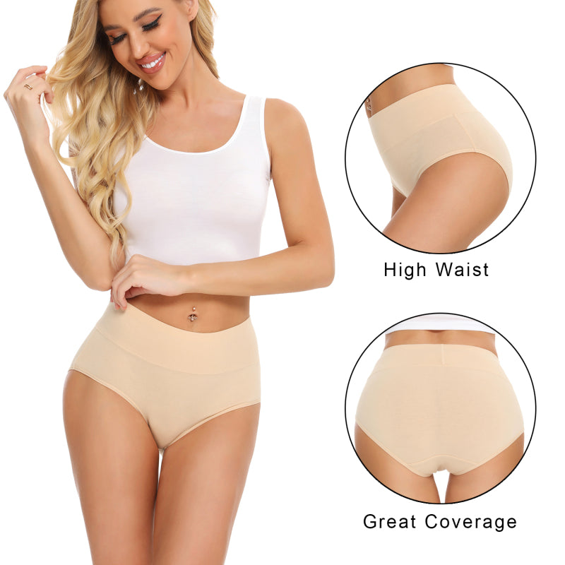 Women's High Waist Contrast Cotton Panties