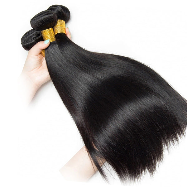 Long Straight Human Hair Bundles Extension, Different Sizes 3pcs STW-1B