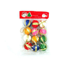12Pcs Mini Multicolored Christmas Balls Baubles Party Xmas Tree Decorations Hanging Ornament Decor