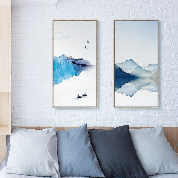 Abstract Wall Chinese Mountain Canvas Print