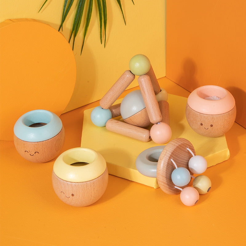 Wooden Toys Sensory Touch Toys Soothe Baby Early Education Puzzle Exercise Grasping Perception Touch Parent-Child Toys