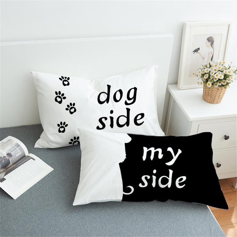 1pair 3D printing Bedding  cat&dog side Pillowcase Decorative