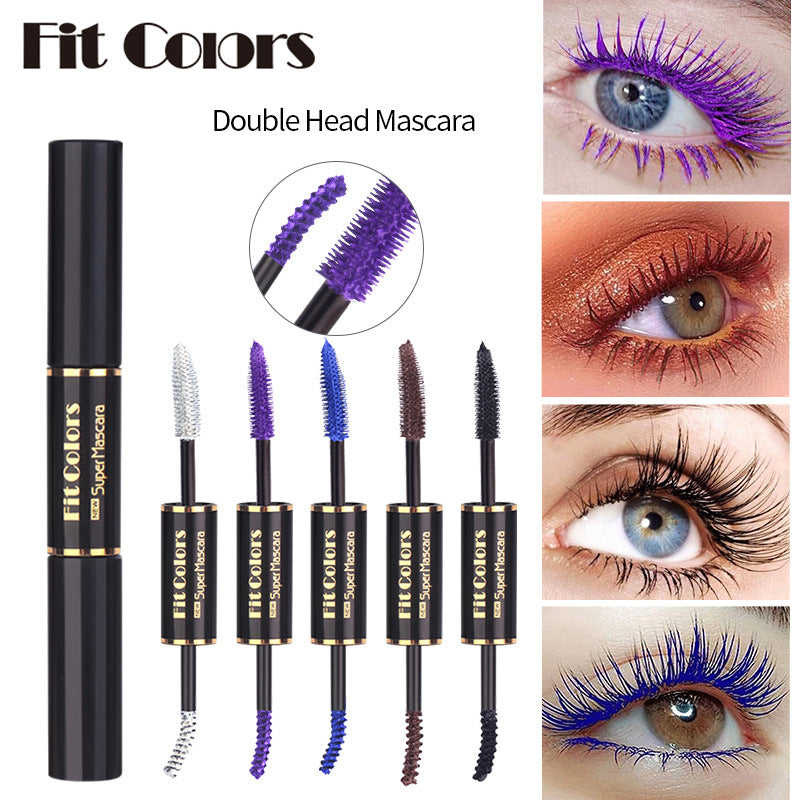 Fit Colors Double-Head Color Mascara Thick Curling Waterproof Not Smudged Multi-White Eyebrow Mascara