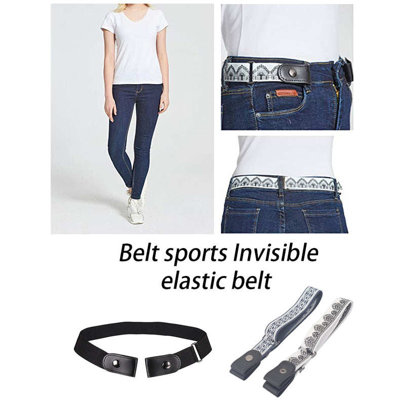Buckle-free Stretch Belt Invisible Casual Elastic Waist Leather Belt