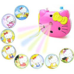 1pcs Cute Hello Kitty Light Projection Camera Children Educational Toys For Kids Projection Cartoon Pattern Camera Children Gift