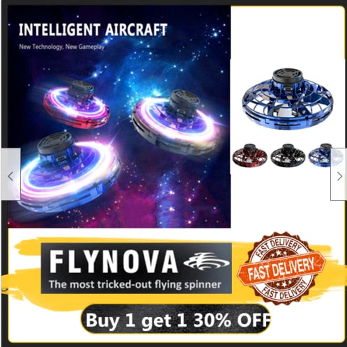 Flynova Athletic antistress hand mini flying toy Gyro rotator drone UFO led fidget finger spinner Rotary child christmas gift
