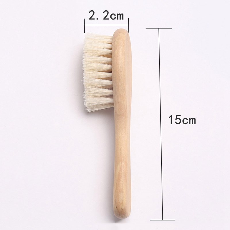 Baby Care Pure Natural Wool Baby Wooden Brush Comb Brush Baby Hairbrush Newborn Hair Brush Infant Comb Head Massager