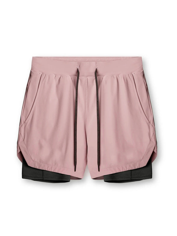 Outdoor Running, Cycling, Breathable, Double-Breasted Shorts
