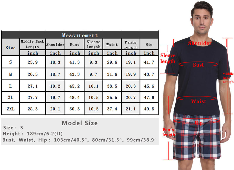 Men's Round Neck Solid Shirt With Plaid Pants