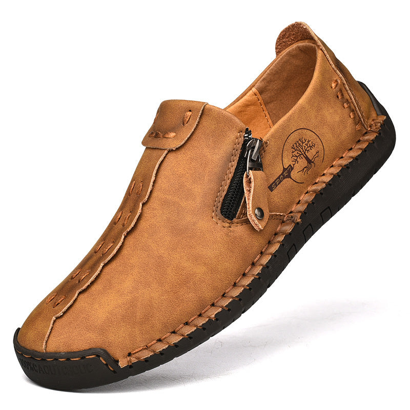Men's Vintage Lightweight Breathable Handmade Loafer Shoes For Outdoor