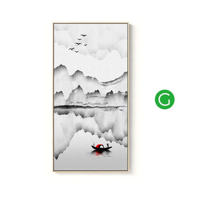Abstract Wall Chinese Mountain Canvas Print