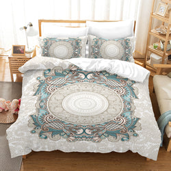 3pcs Brushed Duvet Cover (1 Duvet Cover + 2 Pillowcase), Geometric Flower Print Bedding Set