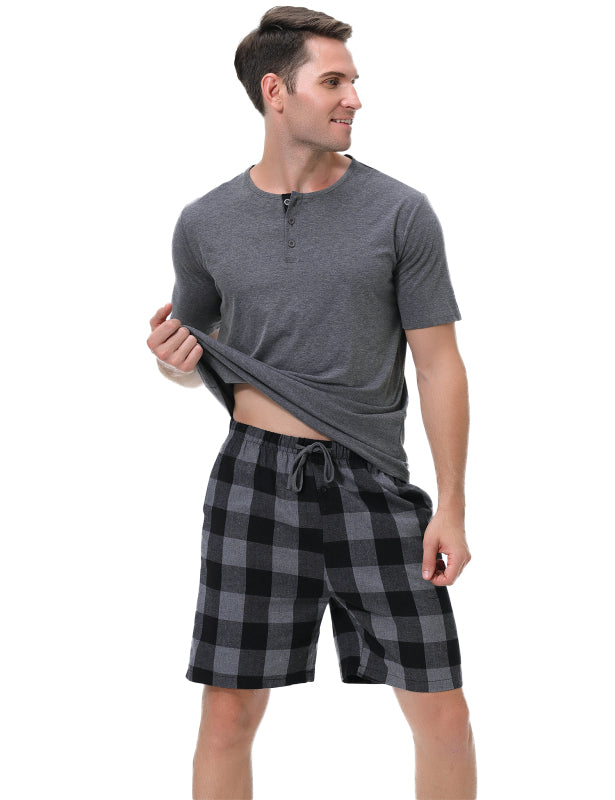 Men's Checked Pants Pajama Set
