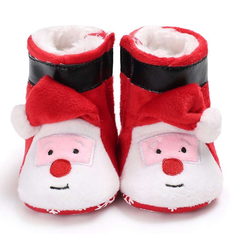 New Christmas Baby Shoes Baby Boys Girls Winter Warm Santa Claus First Walkers Cute Xmas Baby Boots DS9