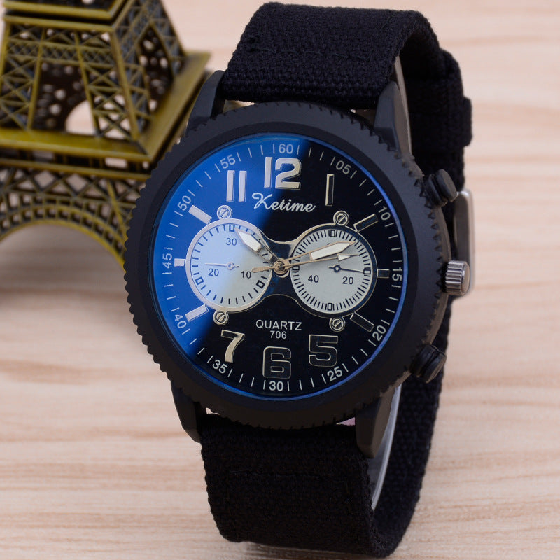 Cross-border hot fashion watch belt watches men classic blue sports men's watch quartz watch wholesale