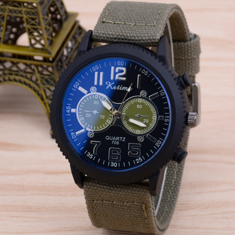 Cross-border hot fashion watch belt watches men classic blue sports men's watch quartz watch wholesale
