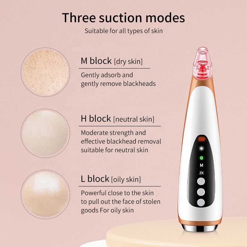 New Electric Suction Blackheads Pore Cleaning Surface Instrument Hot Compress Guide Out Acne Blackheads Beauty Instrument