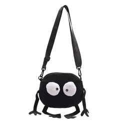 Personality Funny Canvas Small Bag Female New Trendy Korean Version Student Girl One-Shoulder Messenger Small Round Bag