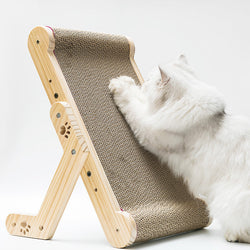 Leji solid wood cat scratch plate grout machine corrugated padside standing two-use large cat miup paw cat toy