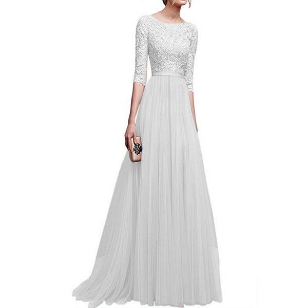 Chiffon Lace Long Dress Large Evening Dress