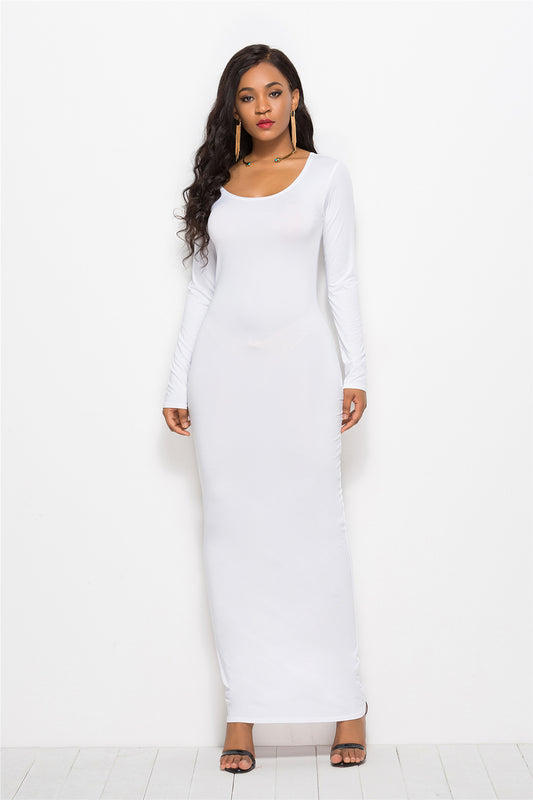 Basic Sweet long sleeve maxi dress