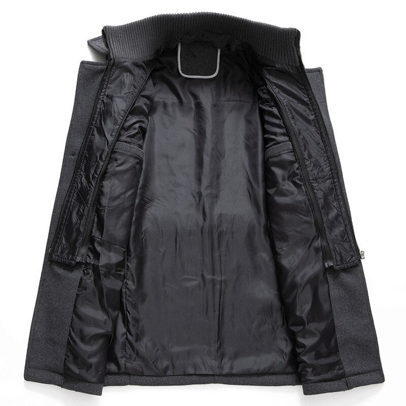 Autumn and winter new business woolen coat men's fashion double-collar cold-resistant woolen cloth men's coat woolen coat on behalf of hair