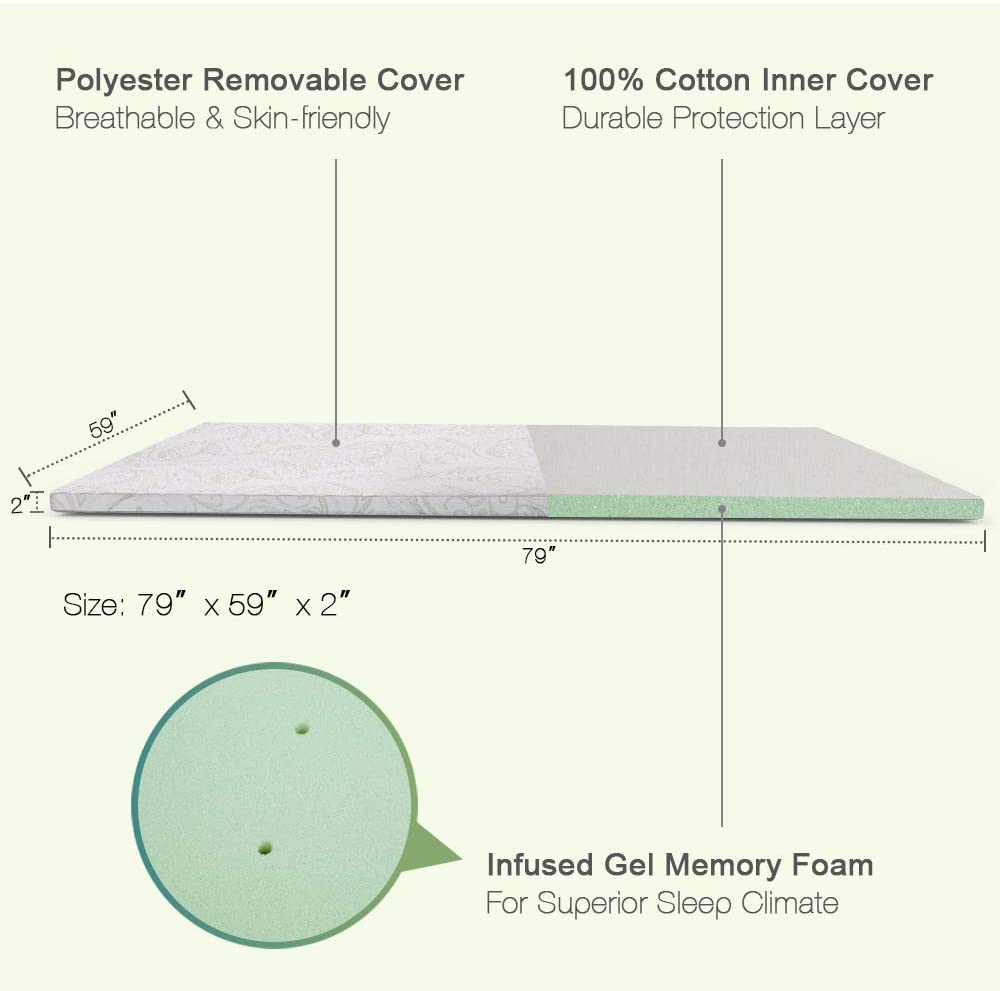 Memory Foam Mattress for Queen 2-inch