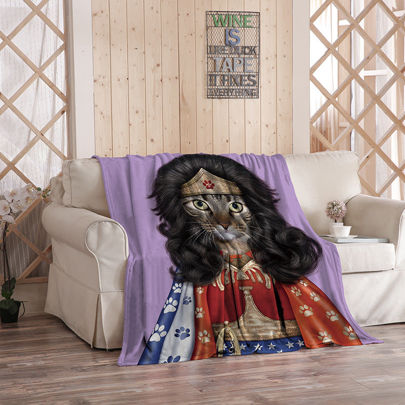 Flannel Blanket Printed Logo Pattern Photo Air Conditioning Blanket Sheet Support Peripheral Blanket Annizon Home Essentials