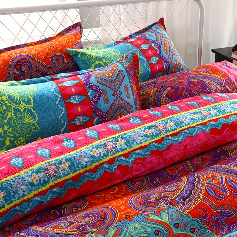 Boho Duvet Cover Set With Matching Pillowcase, Modern Bedding Set