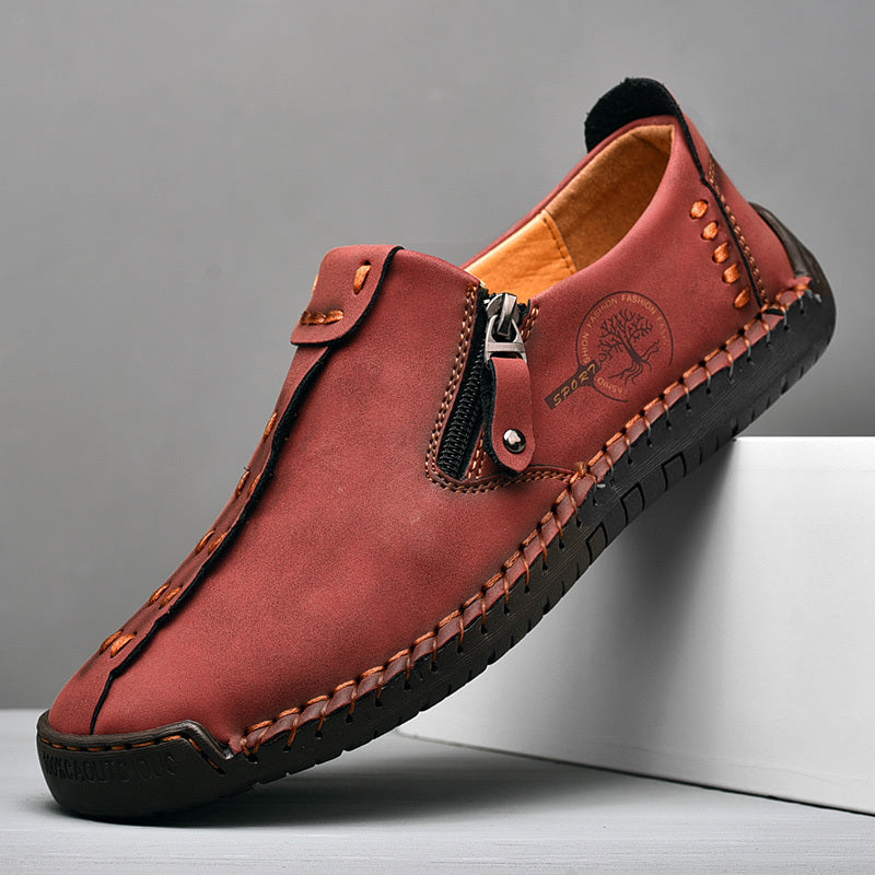 Men's Vintage Lightweight Breathable Handmade Loafer Shoes For Outdoor