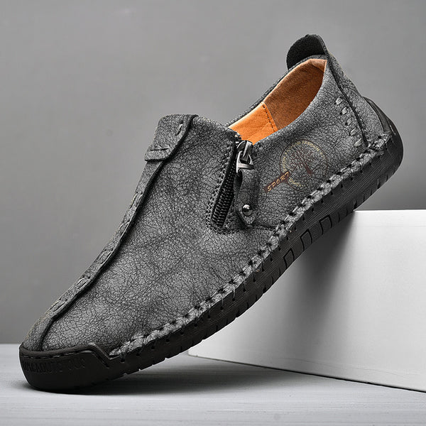 Men's Vintage Lightweight Breathable Handmade Loafer Shoes For Outdoor