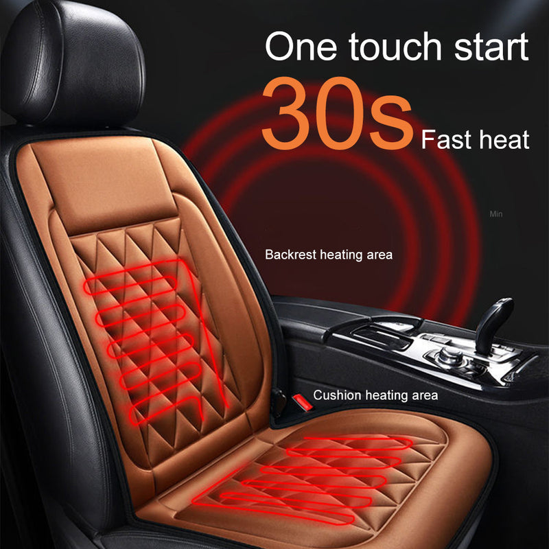 1pc 12V Car Heating Seat Cushion, 30s Fast Heating Car Seat Pad, Temperature Control Seat Cushion For Winter Driving