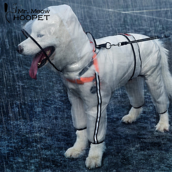 Hoopet Large Dog Raincoat Dog Clothes Transparent Raincoat Light Waterproof Coat Small Dog Raincoat