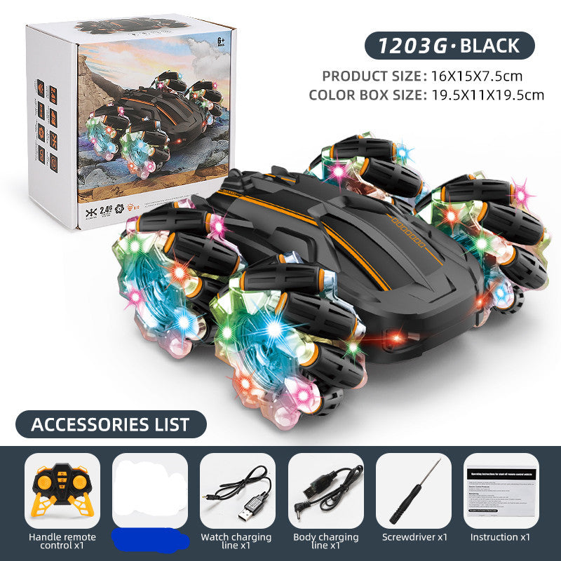 Drift Racing Remote Control Double-Sided Stunt Rampage Light Charging High-Speed Off-Road Vehicles Children's Toys