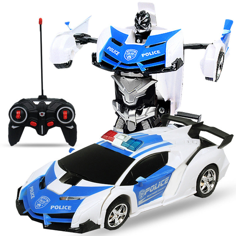 Remote Control Transform Car Robot Toy With Lights Deformation RC Car 360°Rotating Stunt Race Car Toys
