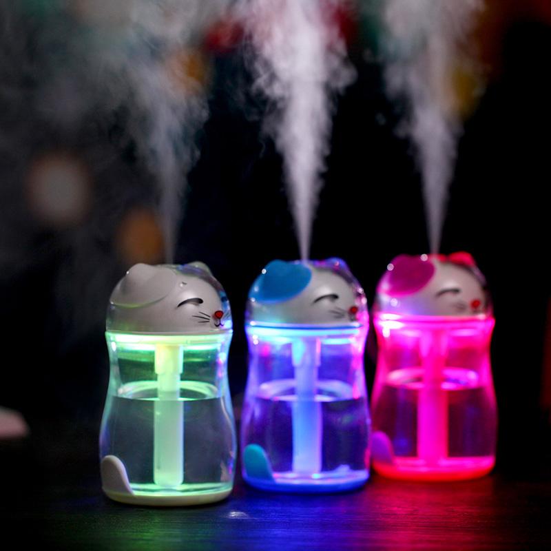 LED Light Humidifier USB Air Diffuser Cat fogger
