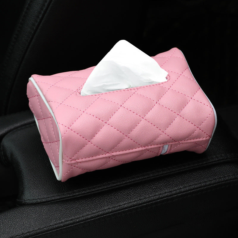 Car Tissue Box Car Hanging Tissue Box Car Supplies Creative Tissue Box Leather Tissue Bag