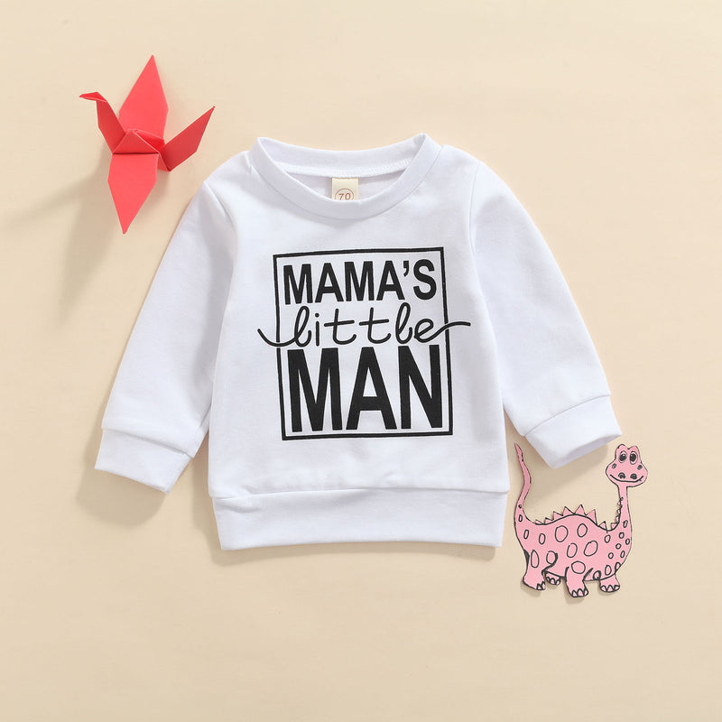 0-3Y Autumn Baby Boys Sweater Outwear 3 Colors Letter Printed Long Sleeve Pullover Causal Tops
